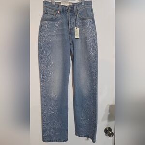 Beyoncé X Levi's 501 Curve Jeans Crystal Dark Wash Women 26 X 32 NWT